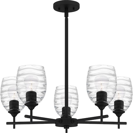 Quoizel Lucy Chandelier 5 Lights Matte Black LCY5025MBK